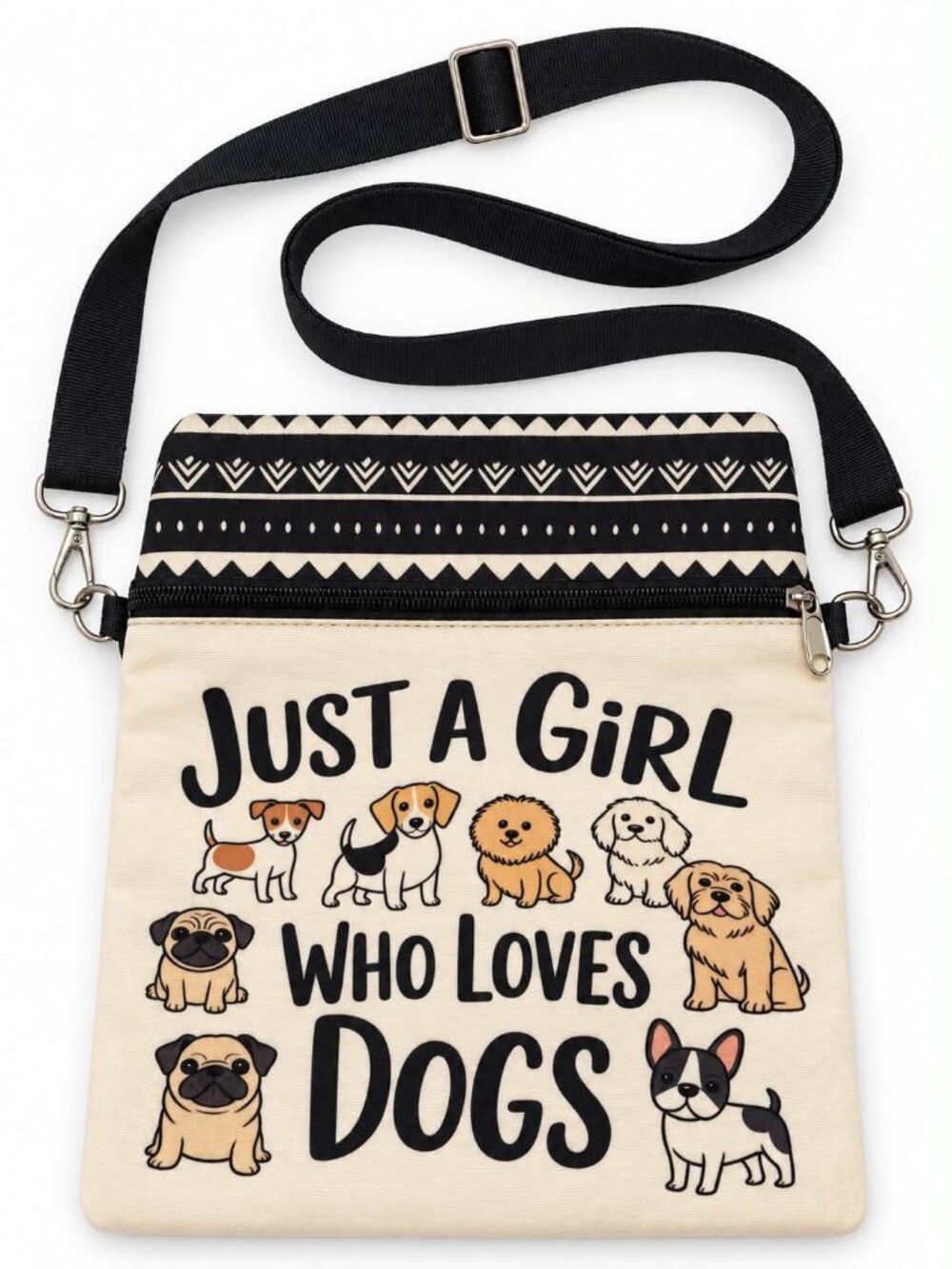 Just a Girl Who Loves Dogs Crossbody Phone Bag